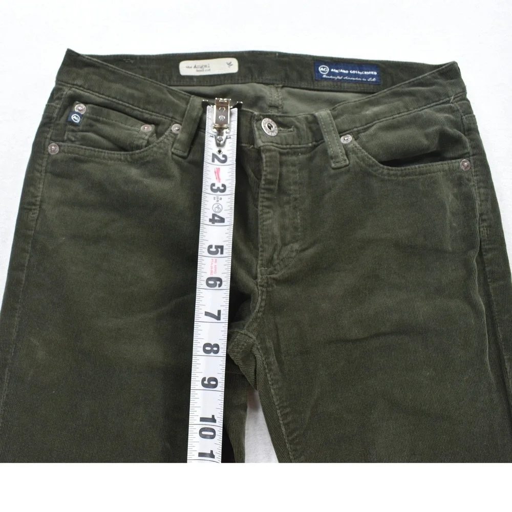 AG Adriano Goldschmied The Angel Bootcut Corduroy Pants Green 27R Made in USA